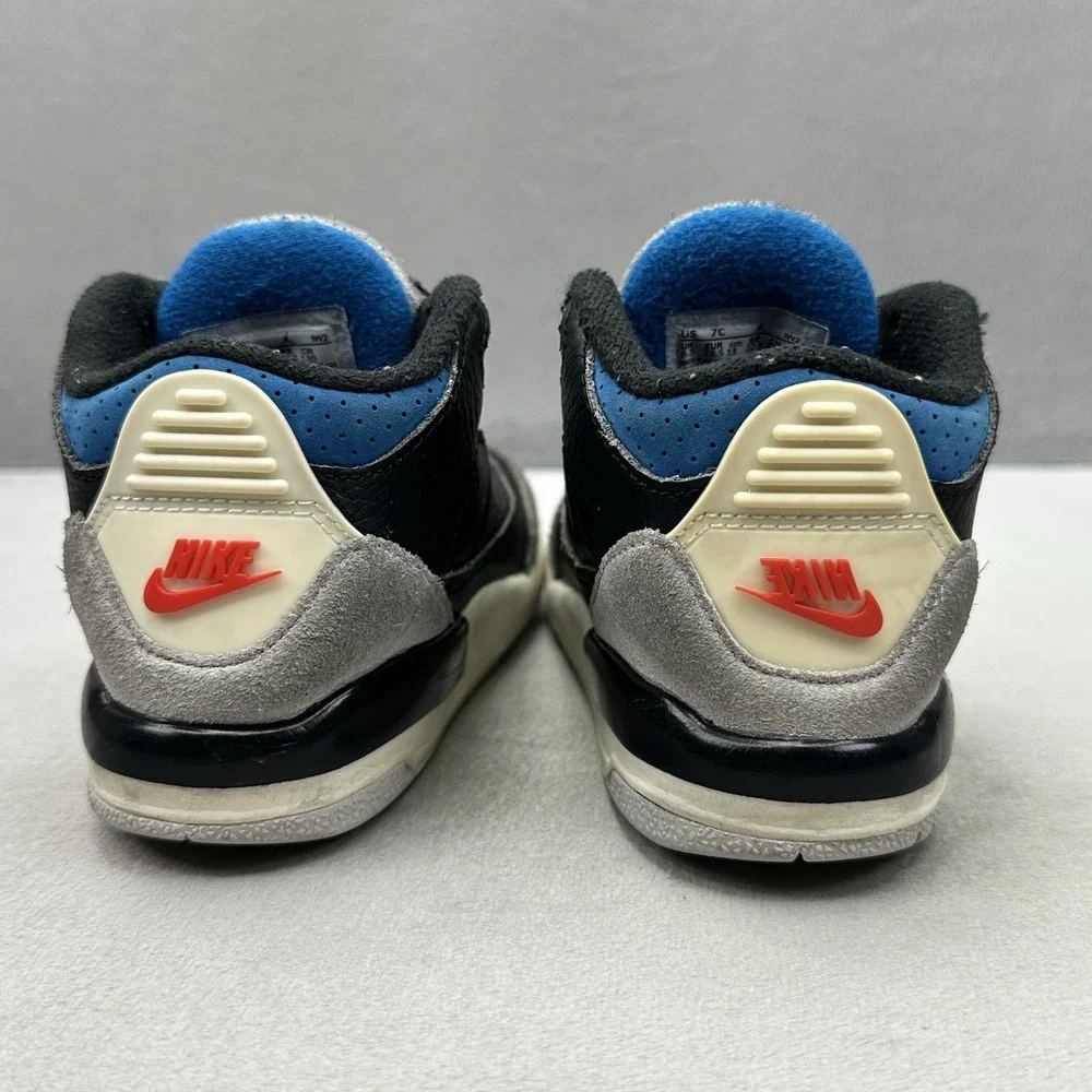Nike Air Jordan 3 Retro OG (TD) Size 7C Shoes Rare Air Black / Grey Baby Sneaker